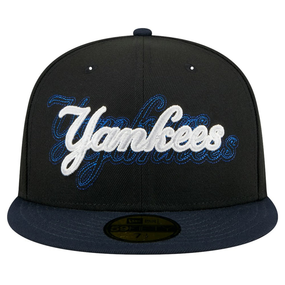 New York Yankees New Era Shadow Stitch 59FIFTY Fitted Hat - Black - New Era Lifestyle