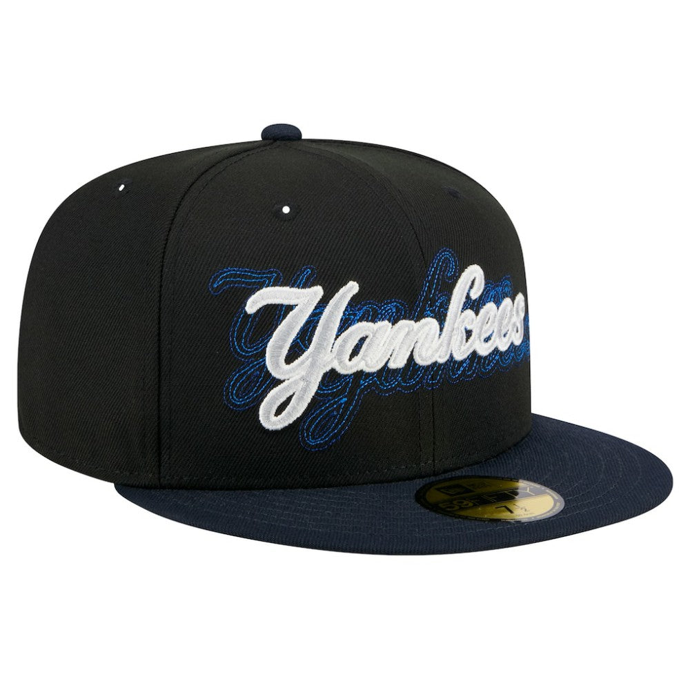 New York Yankees New Era Shadow Stitch 59FIFTY Fitted Hat - Black - New Era Lifestyle