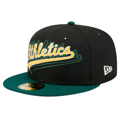 Athletics New Era Shadow Stitch 59FIFTY Fitted Hat - Black - New Era on Sale