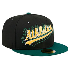 Athletics New Era Shadow Stitch 59FIFTY Fitted Hat - Black - New Era on Sale