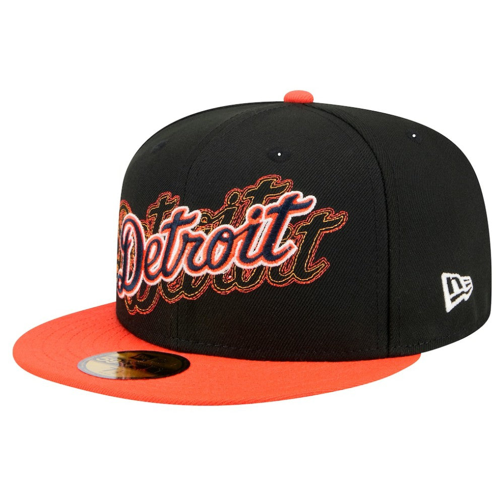 Detroit Tigers New Era Shadow Stitch 59FIFTY Fitted Hat - Black - New Era Lifestyle