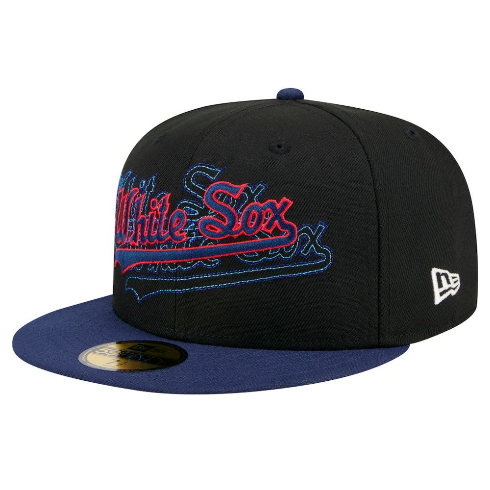 Chicago White Sox New Era Shadow Stitch 59FIFTY Fitted Hat - Black - New Era on Sale