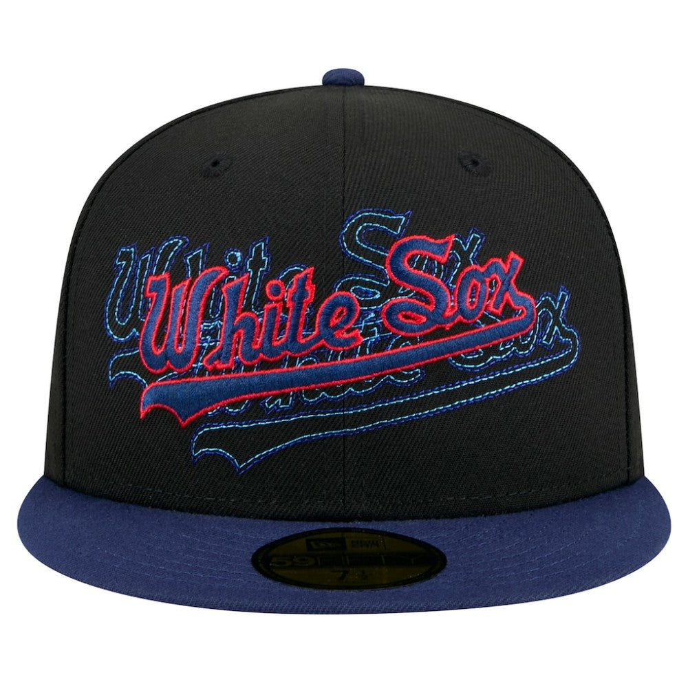 Chicago White Sox New Era Shadow Stitch 59FIFTY Fitted Hat - Black - New Era on Sale