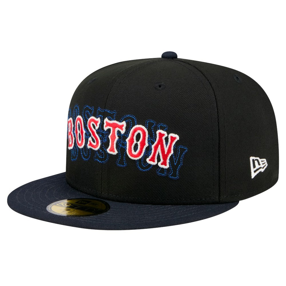 Boston Red Sox New Era Shadow Stitch 59FIFTY Fitted Hat - Black - New Era on Sale