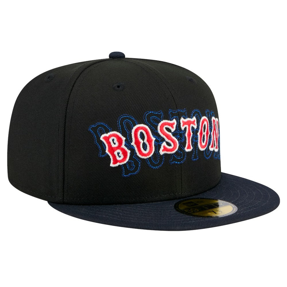 Boston Red Sox New Era Shadow Stitch 59FIFTY Fitted Hat - Black - New Era on Sale