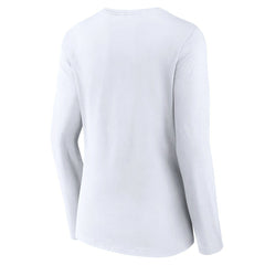 Houston Texans Women's Secondary Logo Long Sleeve V-Neck T-Shirt White