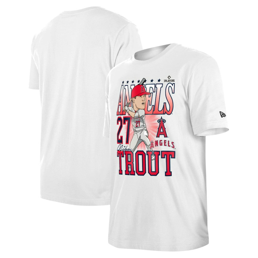 Mike Trout Los Angeles Angels New Era Caricature T-Shirt - White - New Era Sale