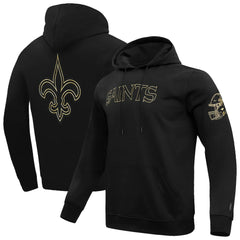 New Orleans Saints Pro Standard Classic Chenille Pullover Hoodie Black