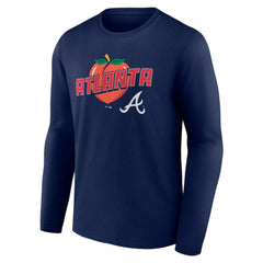 Atlanta Braves Peach Long Sleeve T-Shirt - Navy - MLB Online