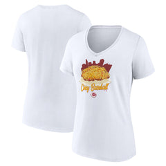 Cincinnati Reds Women's Chili V-Neck T-Shirt - White - MLB Sale