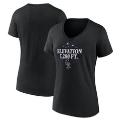 Colorado Rockies Women's Elevation V-Neck T-Shirt - Black - MLB on Sale