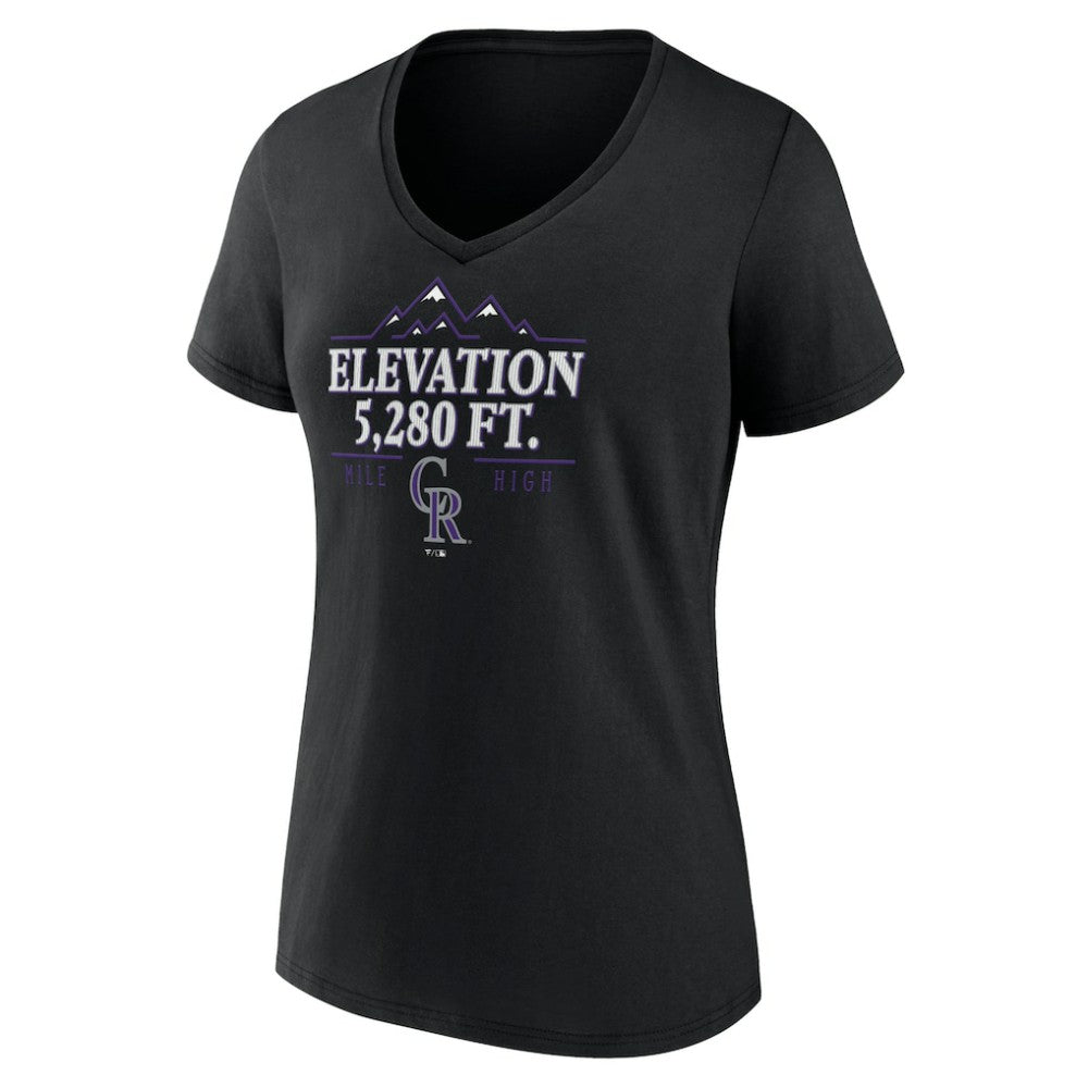 Colorado Rockies Women's Elevation V-Neck T-Shirt - Black - MLB on Sale