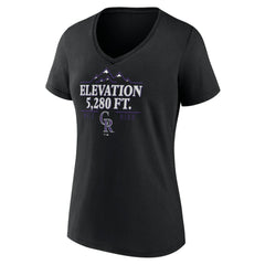 Colorado Rockies Women's Elevation V-Neck T-Shirt - Black - MLB on Sale