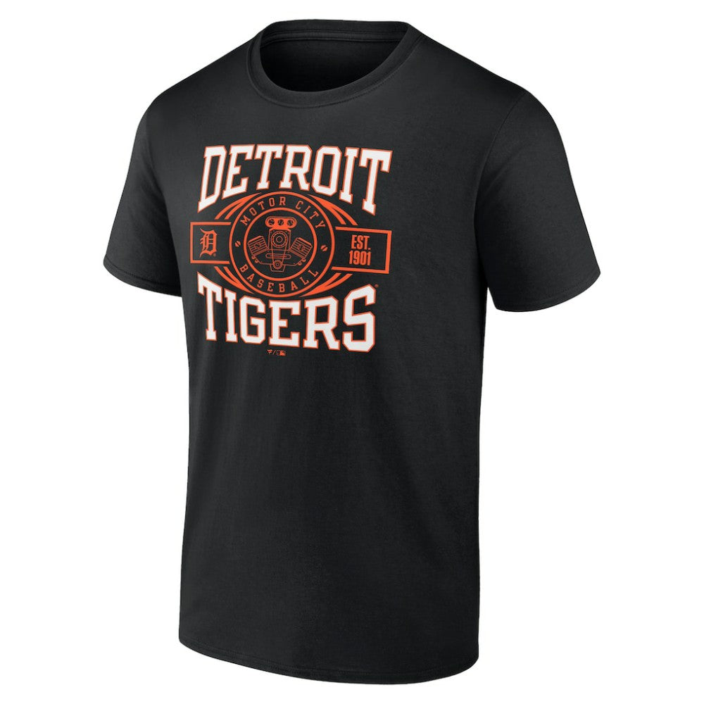 Detroit Tigers Motor City Baseball T-Shirt - Black - MLB Lifestyle