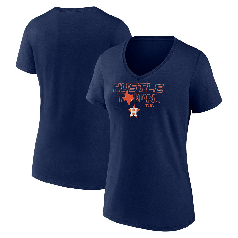 Houston Astros Women's Hustle Town V-Neck T-Shirt - Navy - MLB Lifestyle