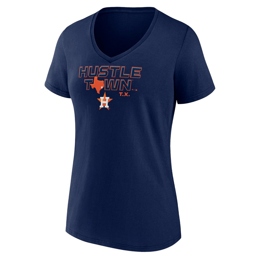 Houston Astros Women's Hustle Town V-Neck T-Shirt - Navy - MLB Lifestyle