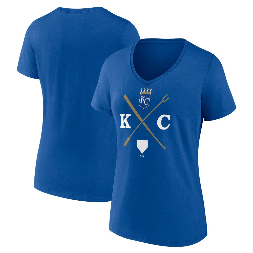 Kansas City Royals Women's KC Local V-Neck T-Shirt - Royal - MLB on Sale