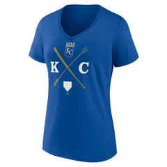 Kansas City Royals Women's KC Local V-Neck T-Shirt - Royal - MLB on Sale