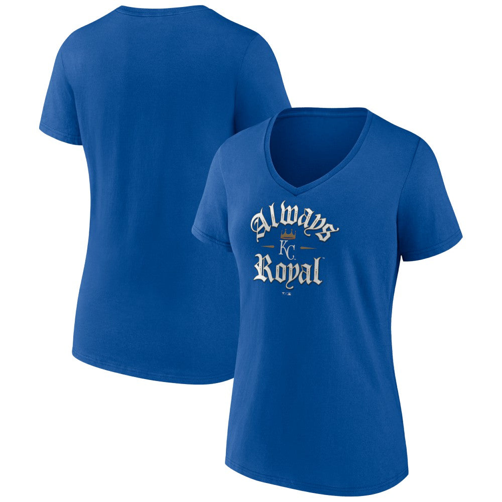 Kansas City Royals Women's Always Royal V-Neck T-Shirt - Royal - MLB Sale