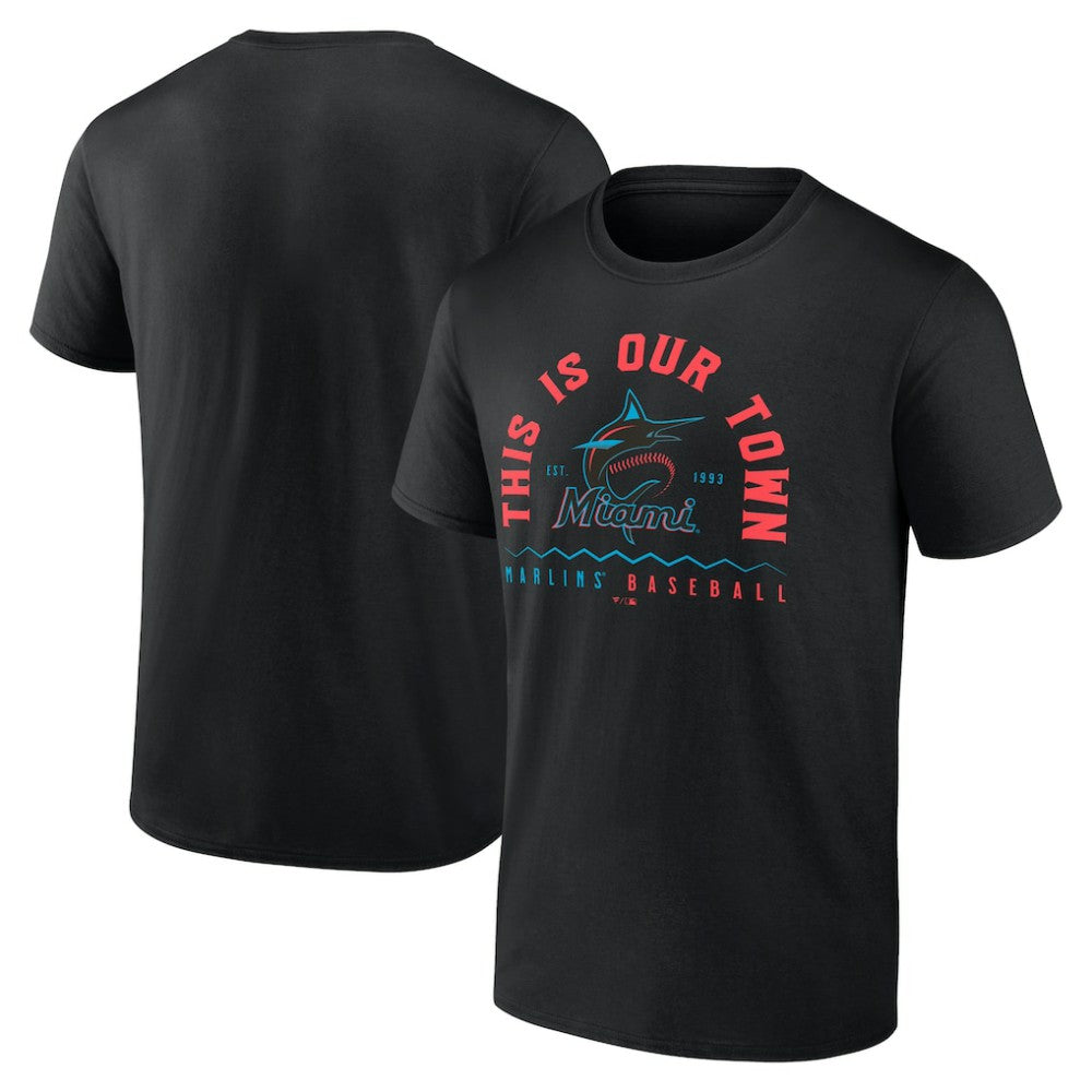 Miami Marlins Our Town T-Shirt - Black - MLB Discount