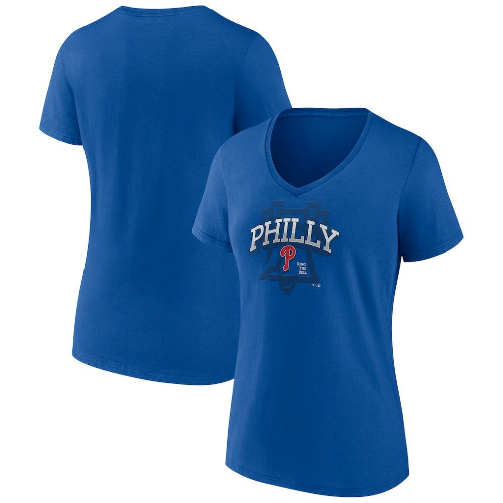 Philadelphia Phillies Women's Philly Cotton V-Neck T-Shirt - Royal - MLB Discount