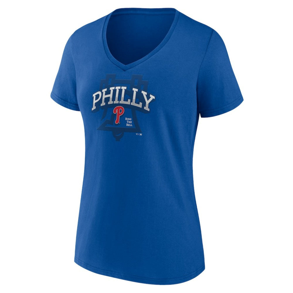 Philadelphia Phillies Women's Philly Cotton V-Neck T-Shirt - Royal - MLB Discount