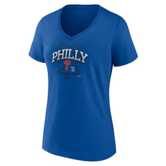 Philadelphia Phillies Women's Philly Cotton V-Neck T-Shirt - Royal - MLB Discount