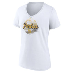 San Diego Padres Women's Palm Trees V-Neck T-Shirt - White - MLB Sale