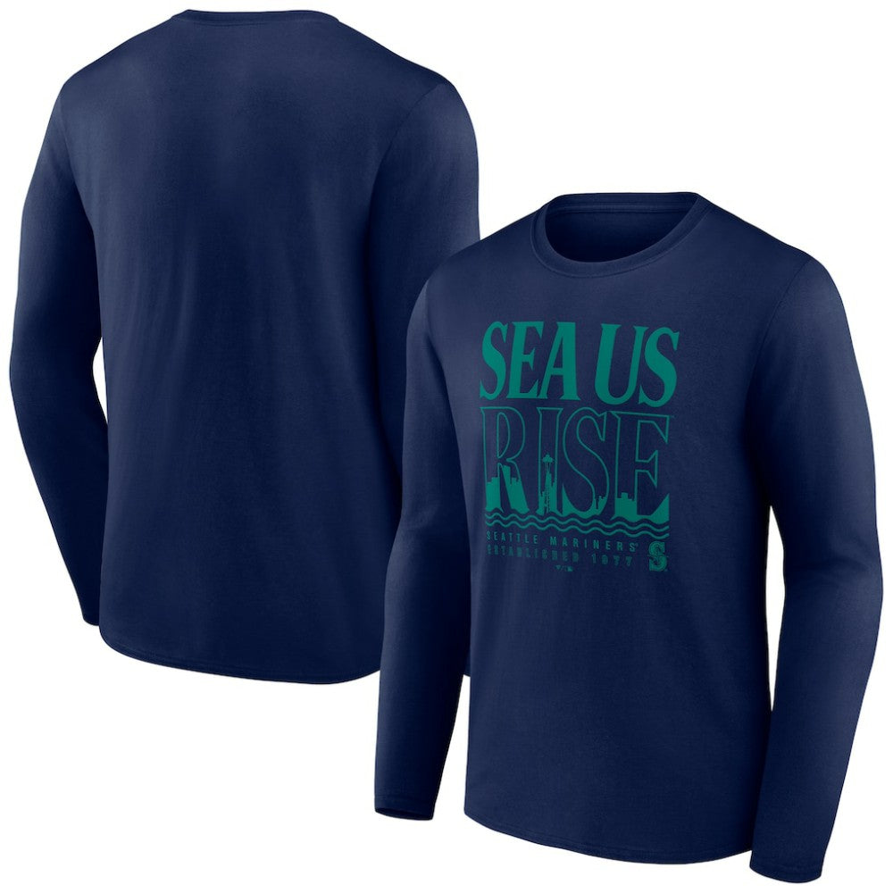 Seattle Mariners Sea Us Rise Long Sleeve T-Shirt - Navy - MLB Discount