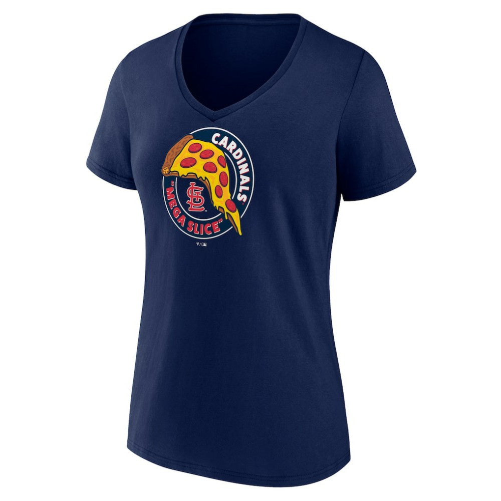 St. Louis Cardinals Women's Mega Slice V-Neck T-Shirt - Navy - MLB Online