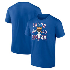 Jacob deGrom Texas Rangers Caricature T-Shirt - Royal - MLB Sale