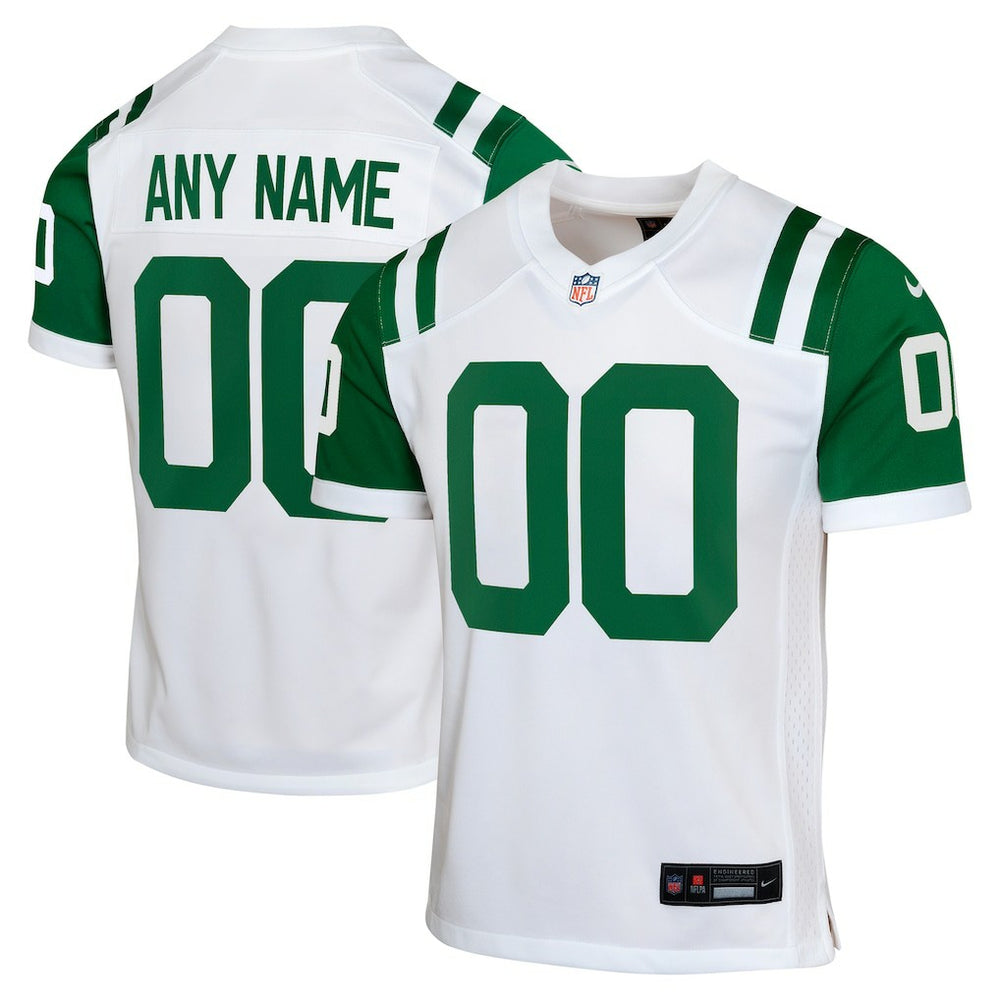 Nike New York Jets Youth Classic Alternate Custom Replica Jersey White