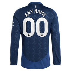 Manchester United 2024/25 Away Replica Long Sleeve Custom Jersey Navy - Adidas sale