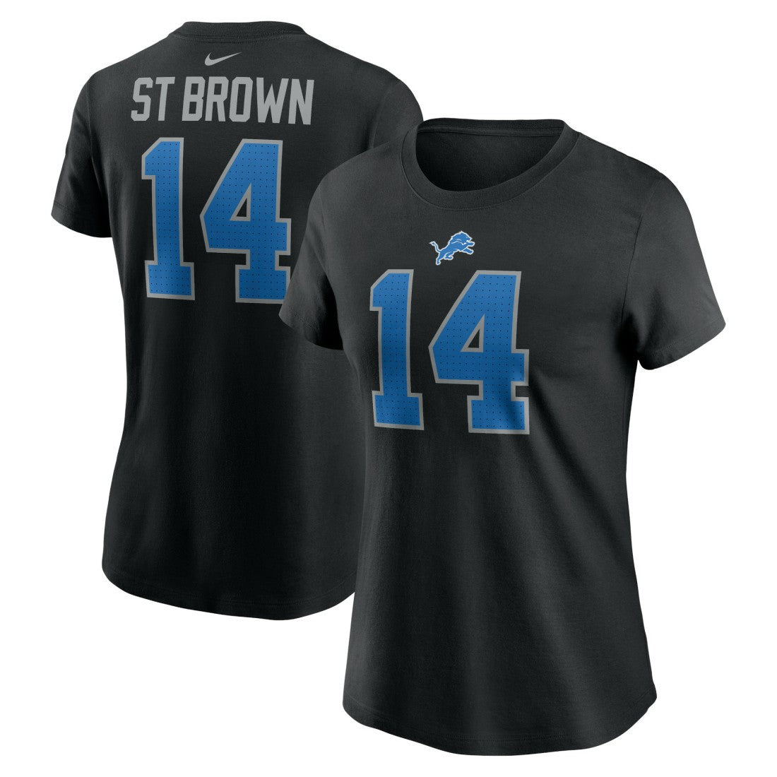 Nike Amon-Ra St. Brown Detroit Lions Women's Player Name & Number T-Shirt Black