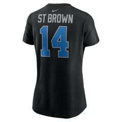 Nike Amon-Ra St. Brown Detroit Lions Women's Player Name & Number T-Shirt Black