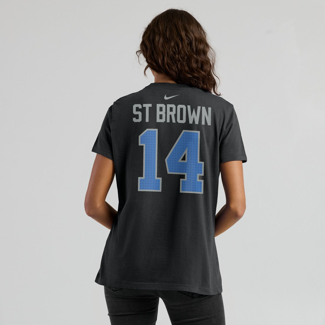 Nike Amon-Ra St. Brown Detroit Lions Women's Player Name & Number T-Shirt Black