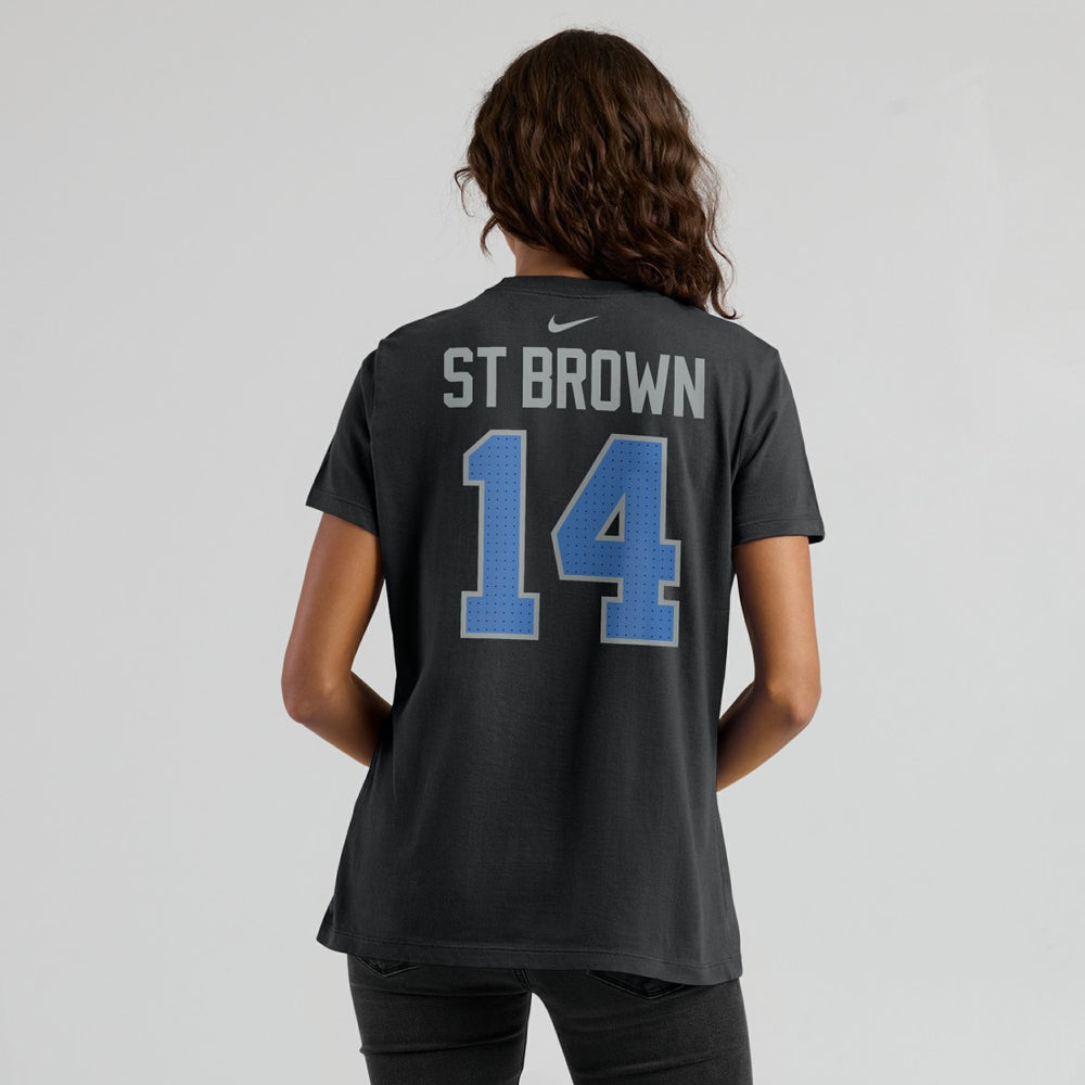 Nike Amon-Ra St. Brown Detroit Lions Women's Player Name & Number T-Shirt Black