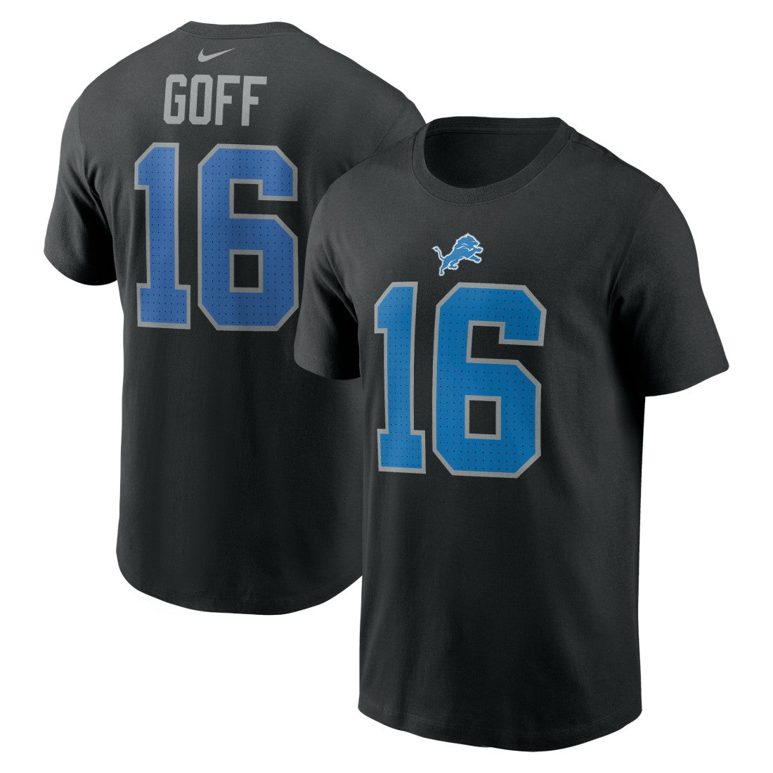 Nike Jared Goff Detroit Lions Name & Number T-Shirt Black