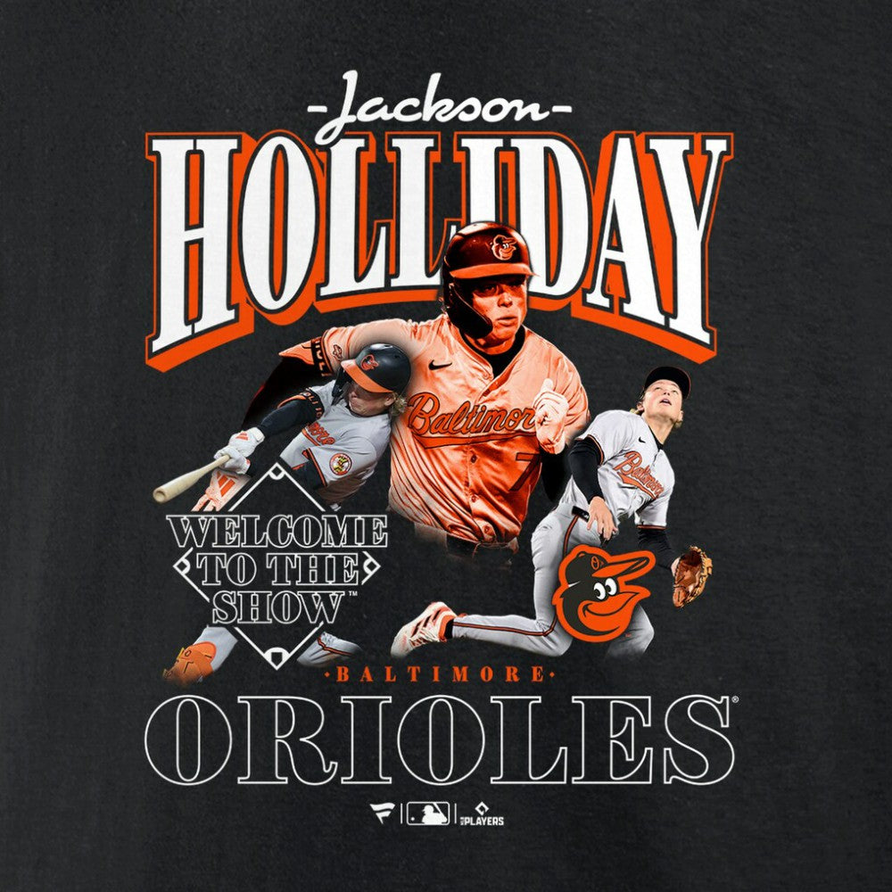 Jackson Holliday Baltimore Orioles Welcome to the Show T-Shirt - Black - MLB Online