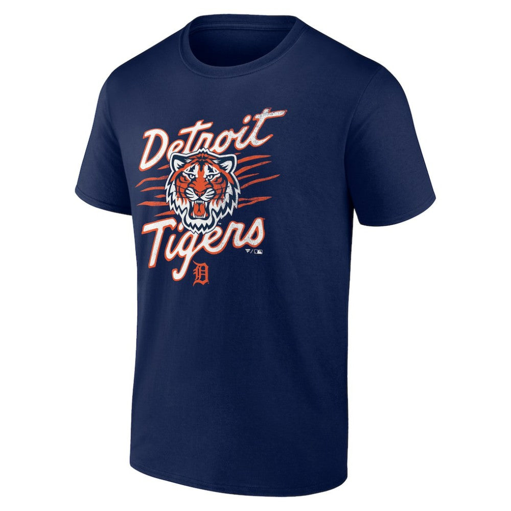 Detroit Tigers Tiger Illustration T-Shirt - Navy - MLB Discount