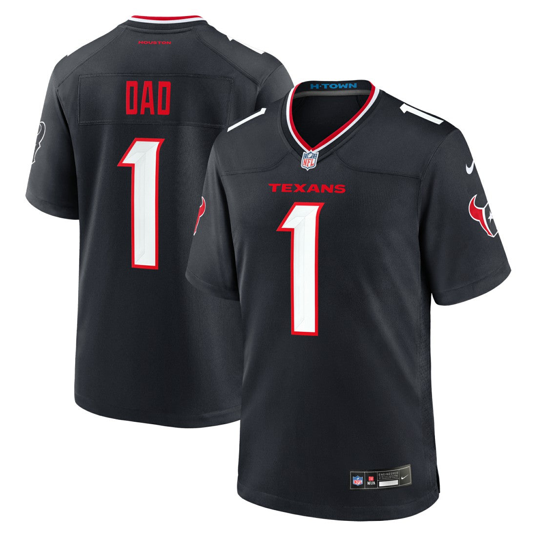 Nike Houston Texans #1 Dad Game Jersey Navy