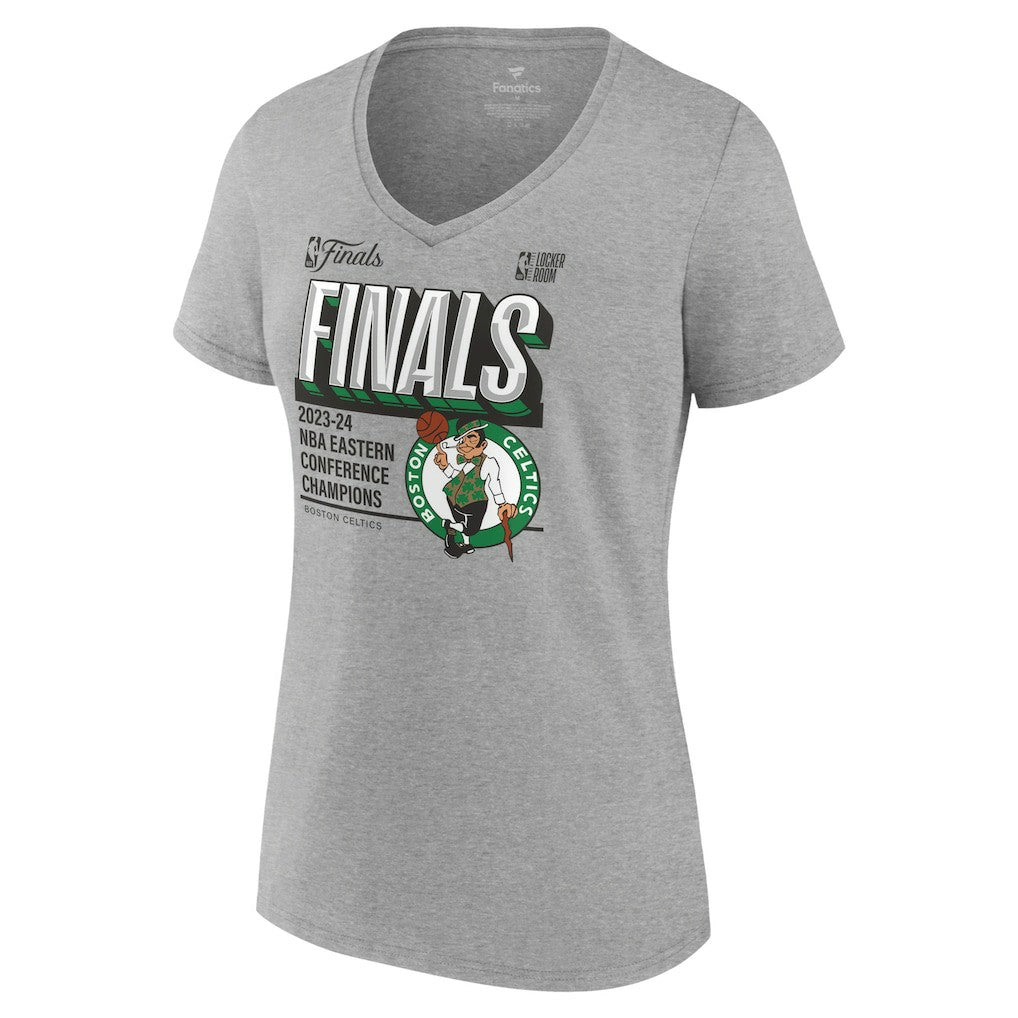 Boston Celtics Women's 2024 Eastern Conference Champions Locker Room Post Up Move V-Neck T-Shirt Steel | Fanatics Near Me