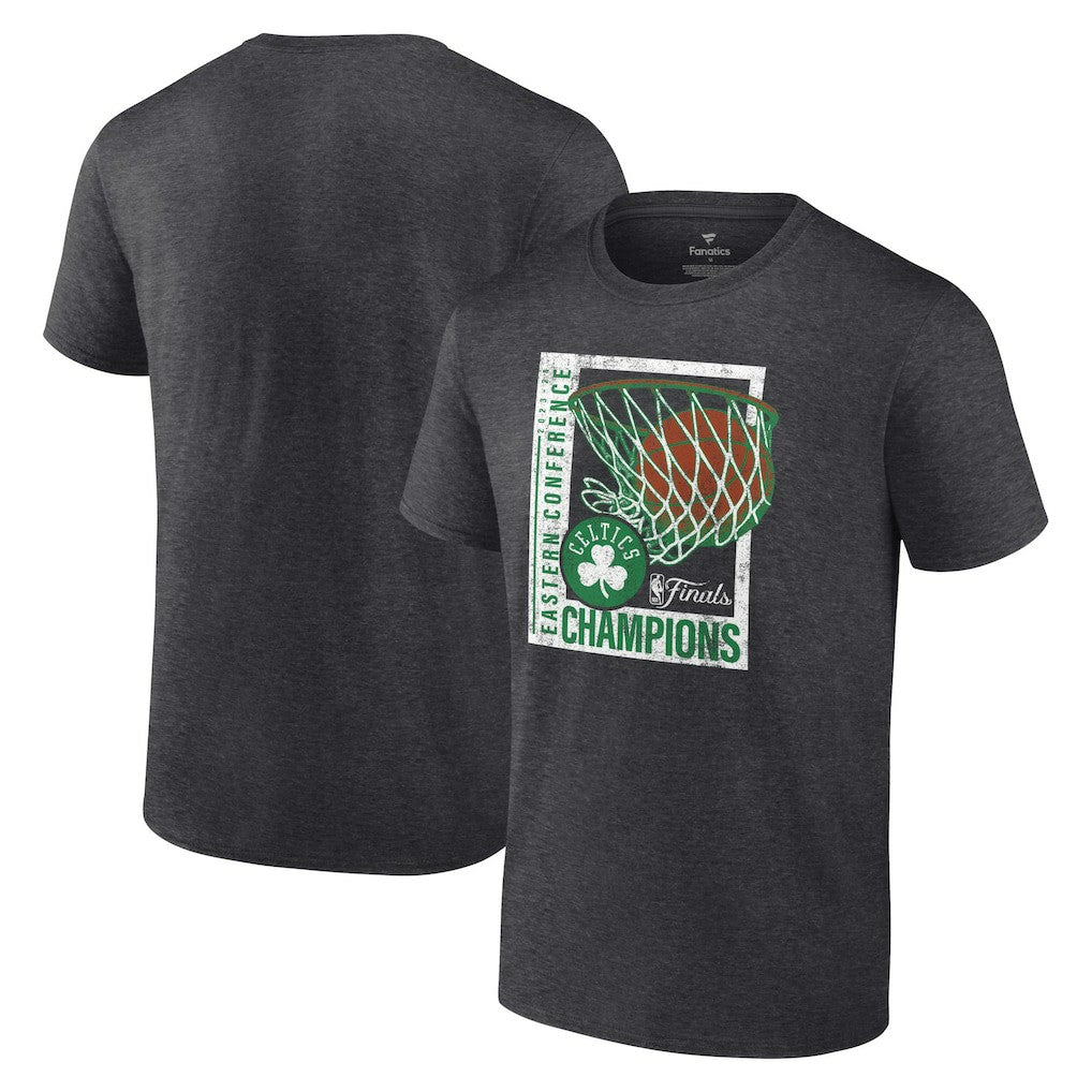 Boston Celtics 2024 Eastern Conference Champions Full Court Trap T-Shirt Heather Charcoal | Fanatics for sale