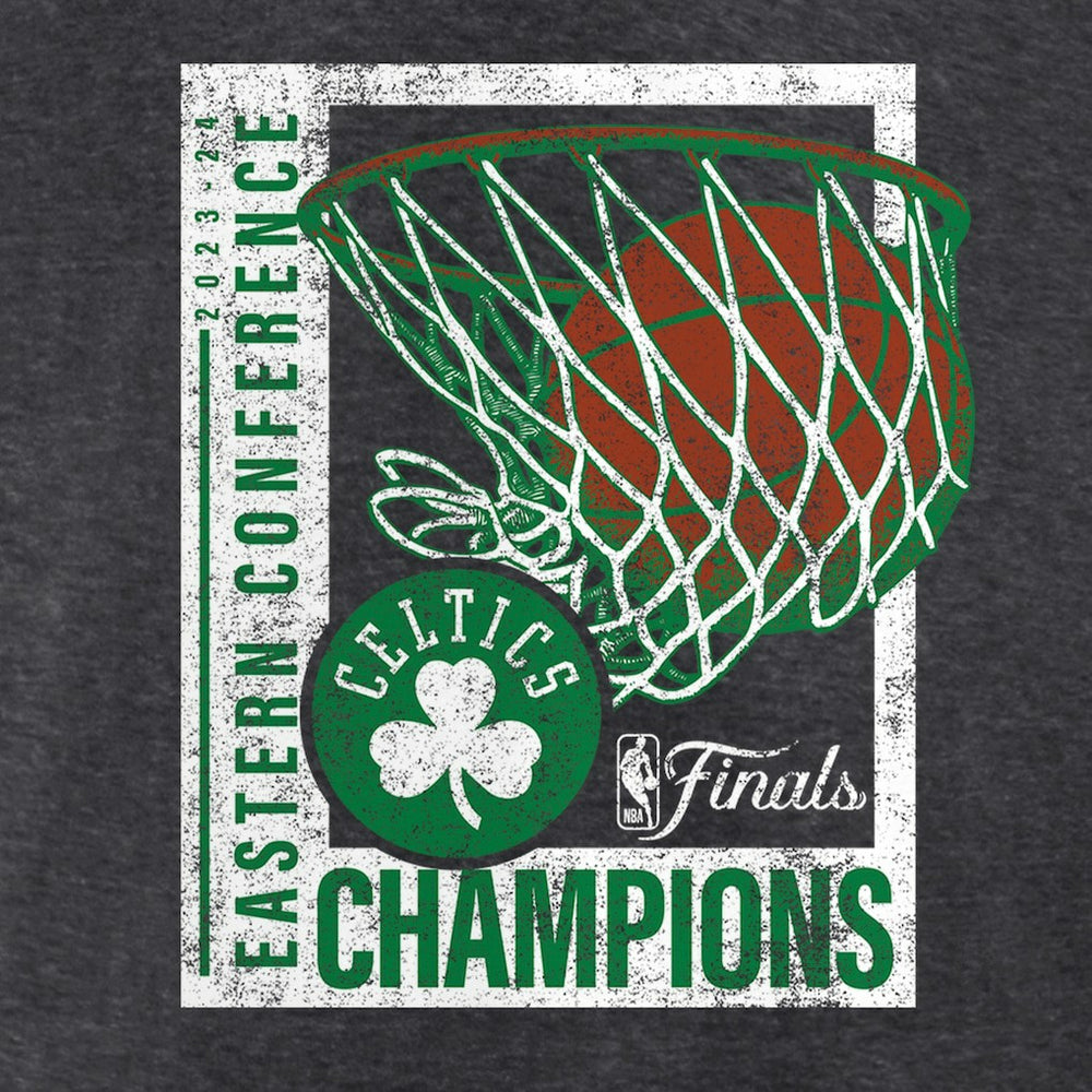 Boston Celtics 2024 Eastern Conference Champions Full Court Trap T-Shirt Heather Charcoal | Fanatics for sale