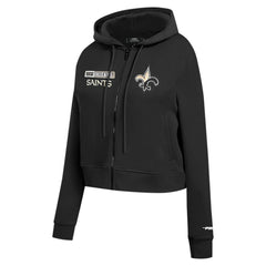 New Orleans Saints Pro Standard Women's Split Logo Full-Zip Hoodie Black