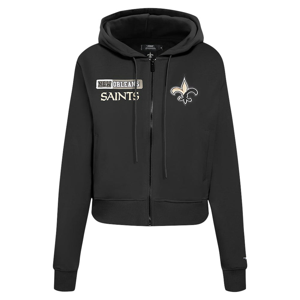 New Orleans Saints Pro Standard Women's Split Logo Full-Zip Hoodie Black