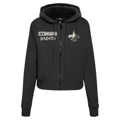 New Orleans Saints Pro Standard Women's Split Logo Full-Zip Hoodie Black