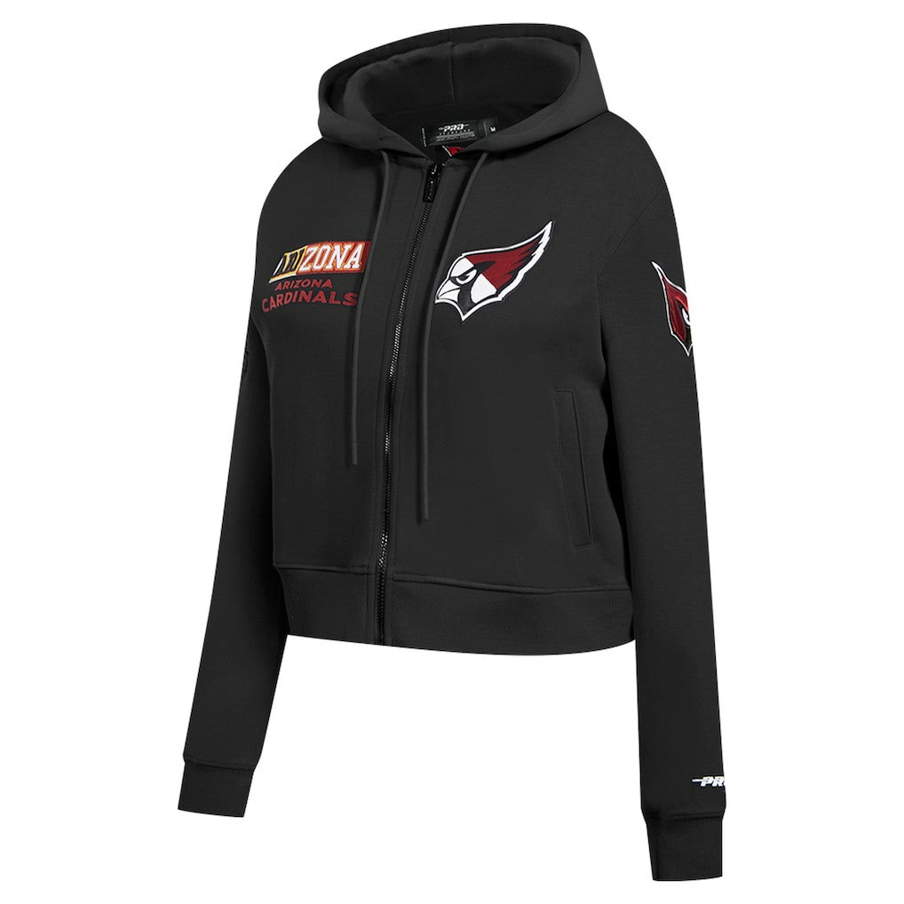 Arizona Cardinals Pro Standard Women's Split Logo Full-Zip Hoodie Black