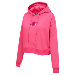Miami Dolphins Pro Standard Women's Triple Pink Cropped Fleece Pullover Hoodie Pink