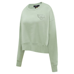 Jacksonville Jaguars Pro Standard Women's Oversized Cropped Neutral Pullover Sweatshirt Light Green